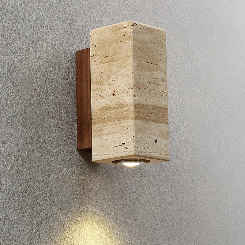 Niva Travertine Wall Light – Quiet Warmth for Bedside & Bedroom