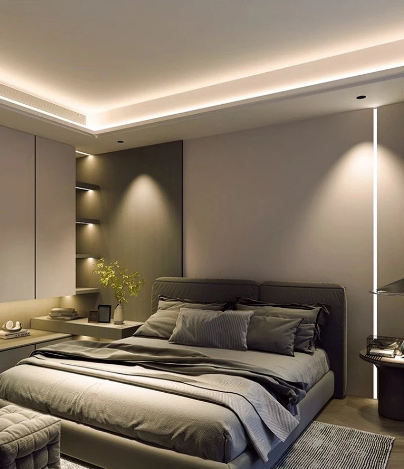 4/6/8/10mm Narrow LED Neon Silicone Tube Rope Lamp Recessed DC12V Flexible Waterproof Diffuser Cabinet Closet Ribbon Strip Light