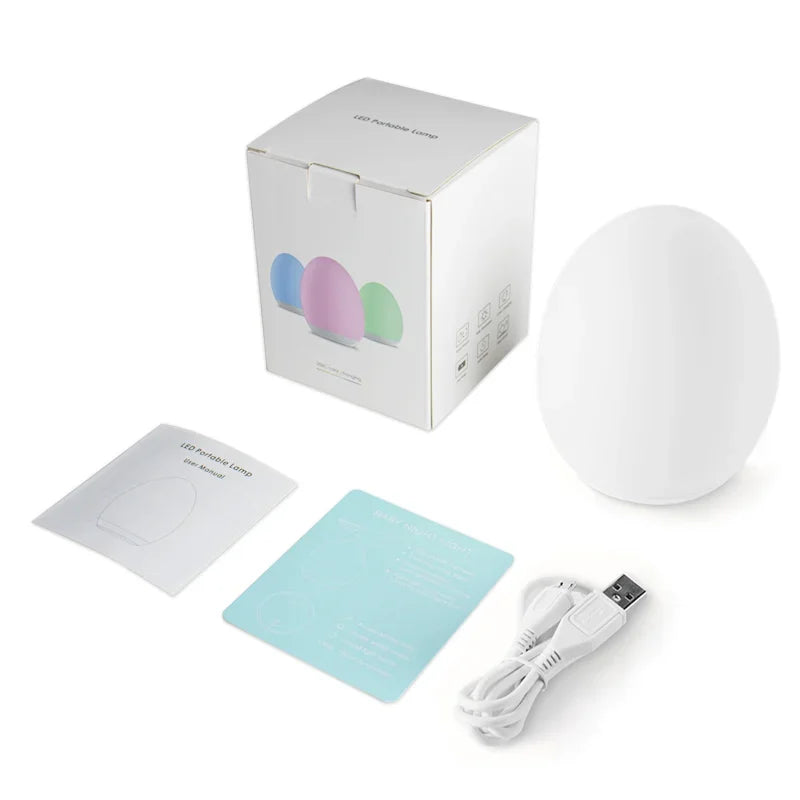 7 Color Changing Night Light RGB Remote Control Touch Dimmable Lamp Portable Table Bedside Lamps USB Rechargeable Night Lamp
