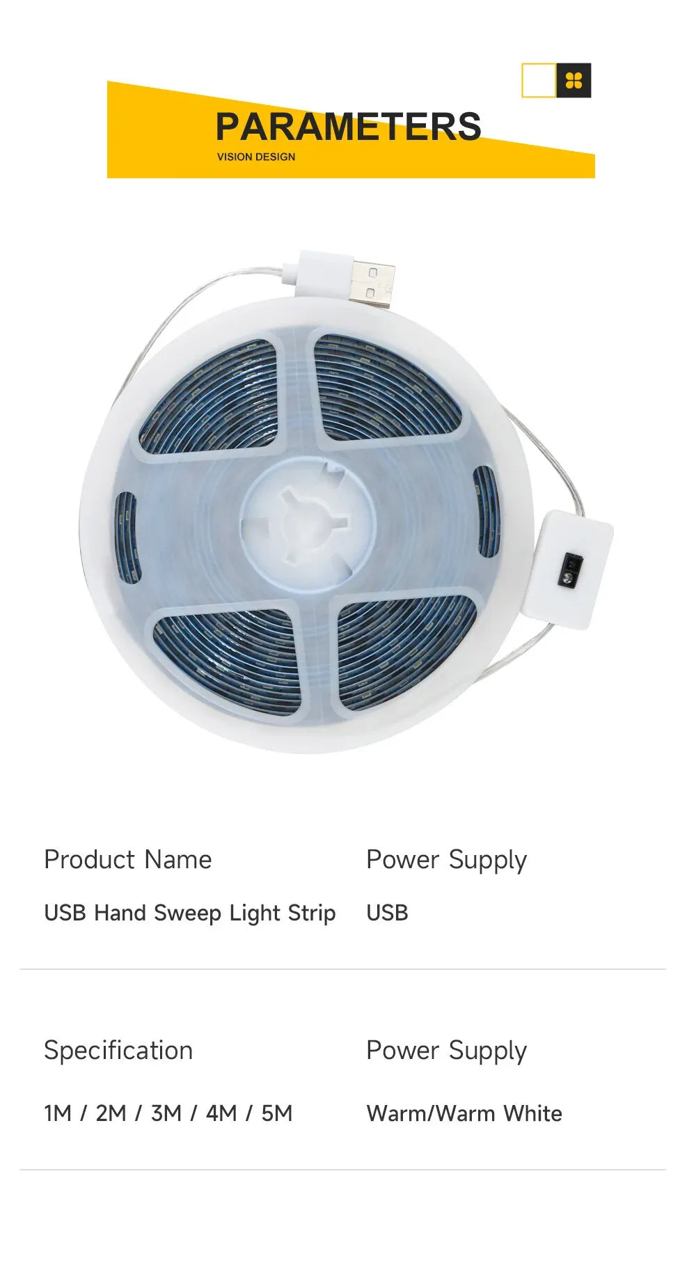 USB LED Strip with Hand-Sweep Sensor – 1–5 m – image 18