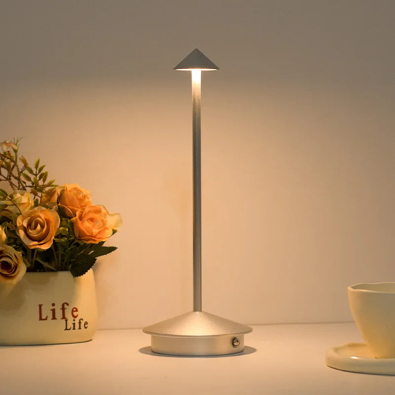 GGbingo Rechargeable Table LED Lamp Touch Sensor  Desk Lamp for Restaurant Bar Bedroom 3 Color Temperatures Stepless Dimming