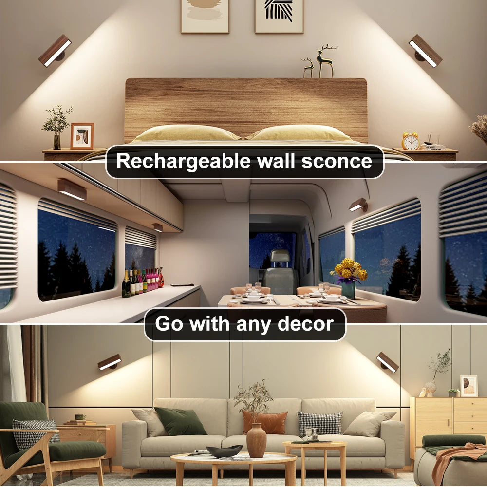 Velmora Magnetic Wall Sconce – Ambient Light for Bedside & Calm Living Spaces