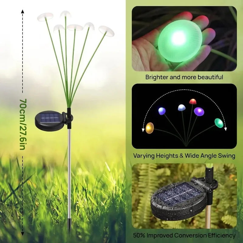 2026 New LED Solar Mushroom Lights Solar Garden Lights Waterproof Decor Yard Patio Pathway Jellyfish for Garden Ambiance