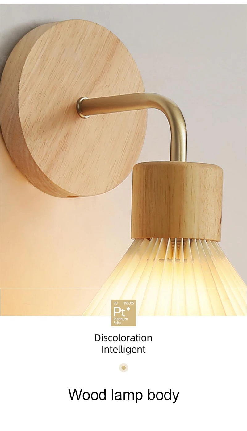 Nordic LED Wall Lamp Modern Wood Wall Light Indoor Lighting Room Decor Sconces For Bedside Bedroom Living Room Hotel E27 Bulb