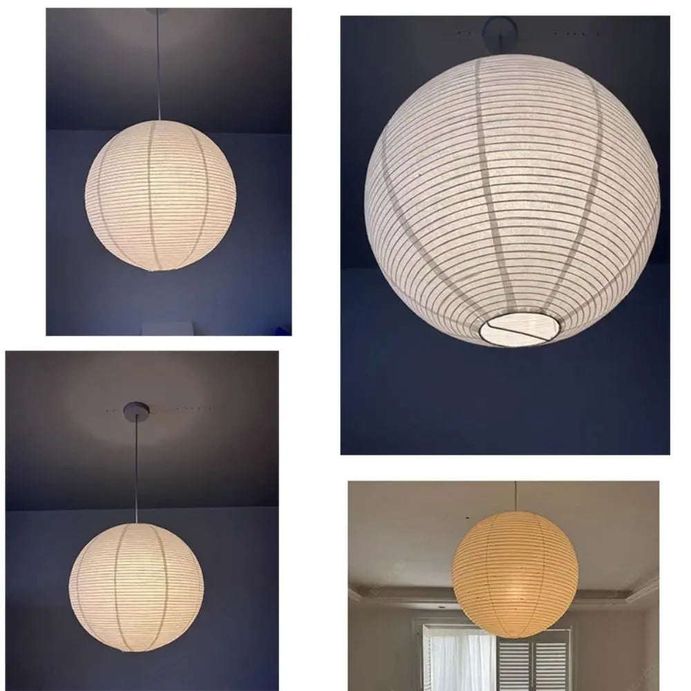 Hanging Paper Lampshade Light Fixture Classic Modern Pendant Light Lamp Cover Vintage Round Ceiling Light Cover Hotel Cafe
