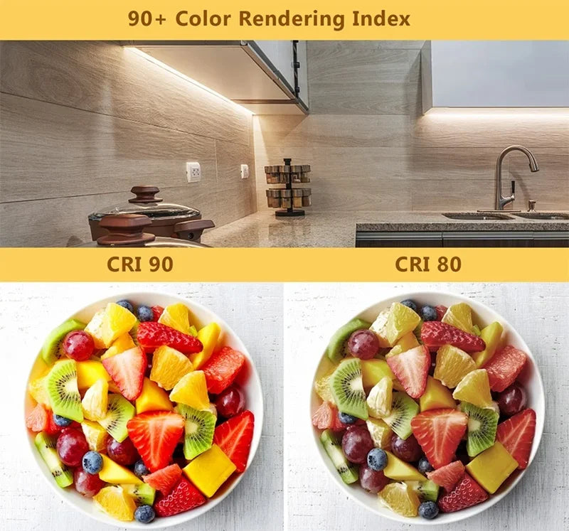 12V 24V DC CCT COB LED Strip Light 2700K to 6500K Color-Changing LED Tape Linear Double Color RA90 Dimmable Ribbon 5mm 8mm Width