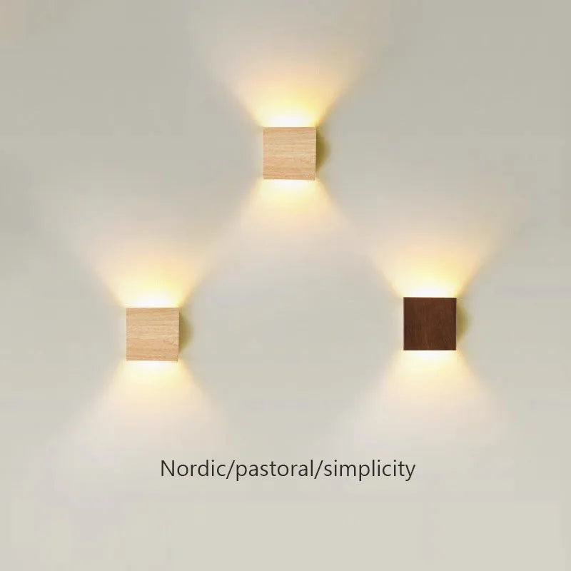 Calme Wood-Tone Up & Down Wall Light