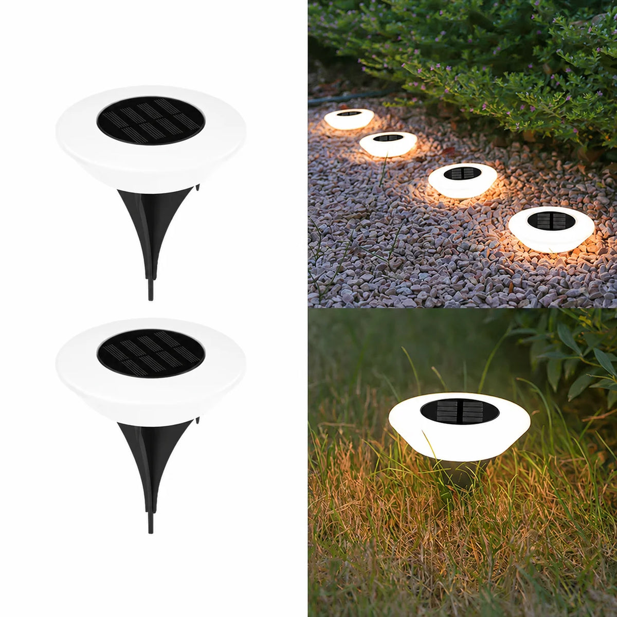 1/2Pack Solar Ground Lights,14LED Waterproof Outdoor Landscape Light, LED Lawn Lamp, for Garden Pathway Yard Deck Camping Decor
