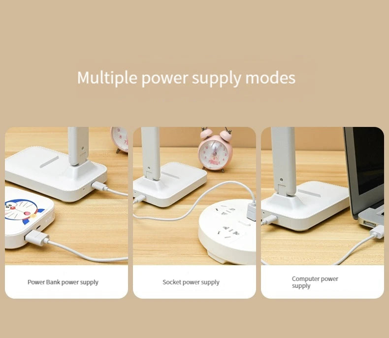 Foldable Table Lamp Led Desk Lamp 3 Type Stepless Dimmable Touch Bedside Reading Eye Protection Night Light USB Chargeable