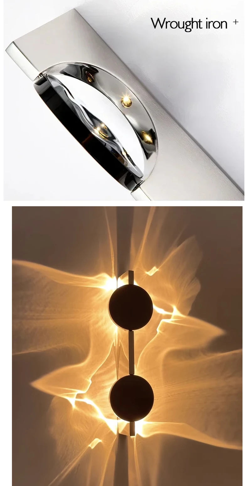Modern LED Wall Light Rotatable Corrugated Wall Lamp Stainless Steel Atmosphere Wall Sconces Hotel Bedroom Bedhead Lights