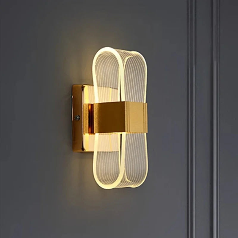 Nordic Luxury Wall Lamp LED Bedside Lamp Aluminum Wall Light Modern Living Room Background Wall Decorative Light