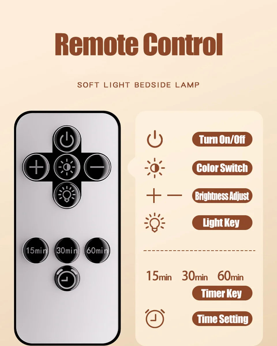 Touch Night Light Rechargeable 3 Color Wireless Baby's Room Bedside Lamp USB LED Night Light Ambient Soft Light For Kids Gift
