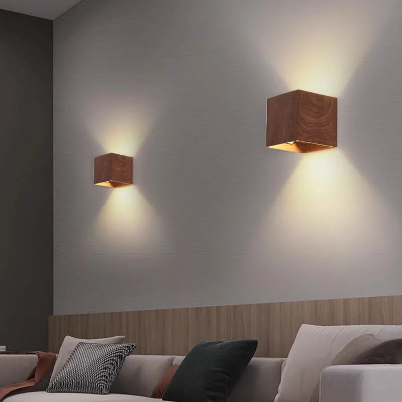 Calme Wood-Tone Up & Down Wall Light