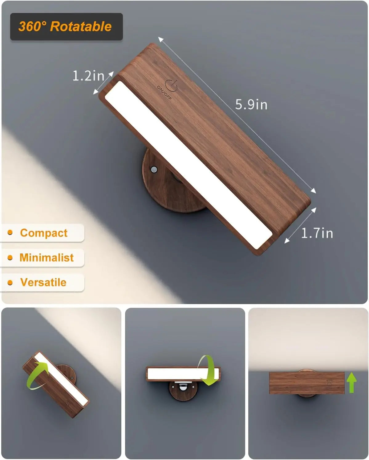 Velmora Magnetic Wall Sconce – Ambient Light for Bedside & Calm Living Spaces