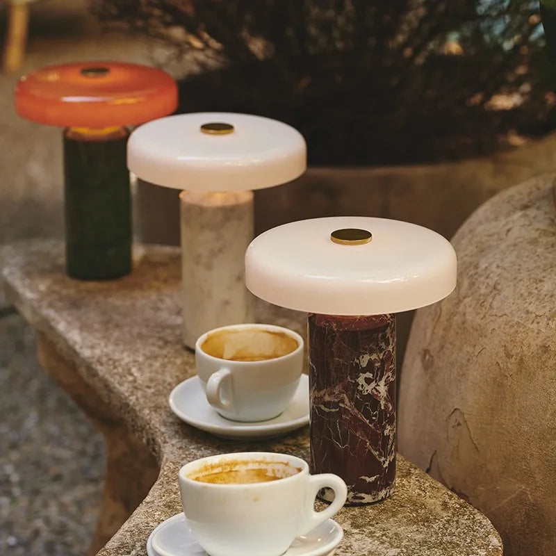 Marble Luxury Table Lamps Danish Atmosphere LED Desk Light Charging Touch Switch Living Room Bedroom Bedside Study Read Lighting