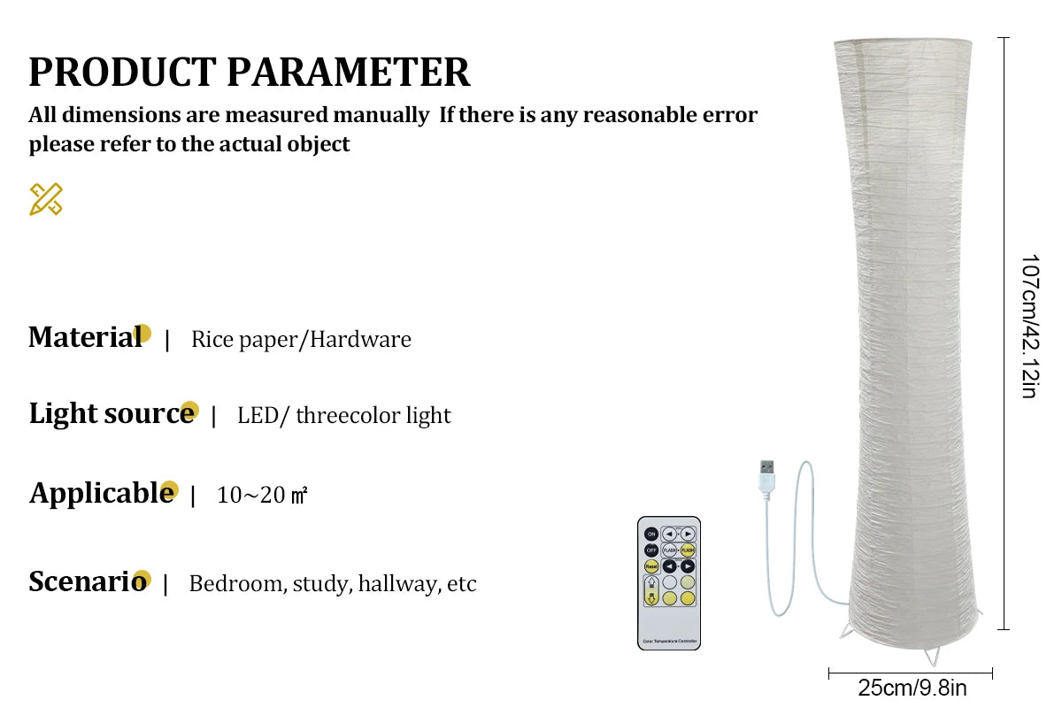 Idra Paper Column Floor Lamp