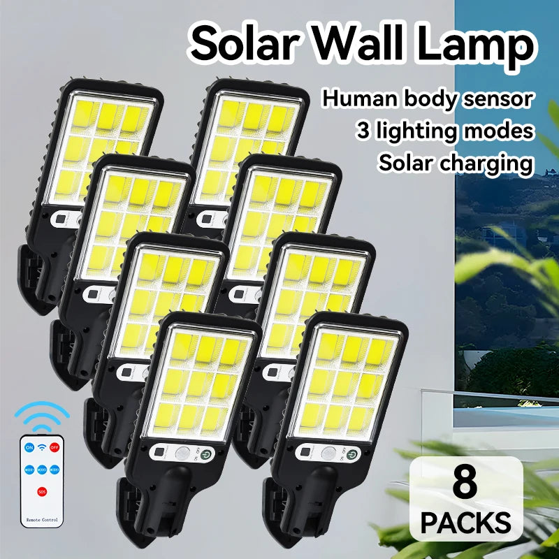 Outdoor Solar Garden Lights with Human Body Motion Sensor 3 Modes Terrace Garage Courtyard Waterproof Outdoor Solar Lamp