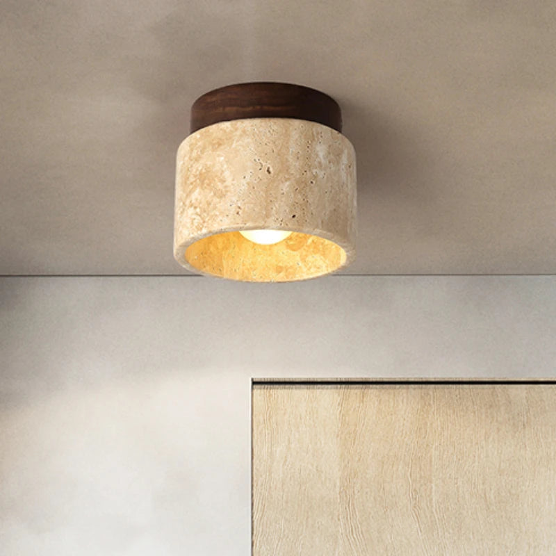 Elio Stone Wood Ceiling Light – Calm Light for Hallway & Entry