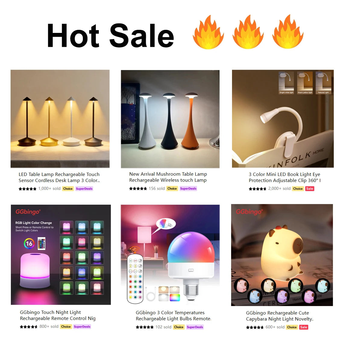 GGbingo Rechargeable Table LED Lamp Touch Sensor  Desk Lamp for Restaurant Bar Bedroom 3 Color Temperatures Stepless Dimming