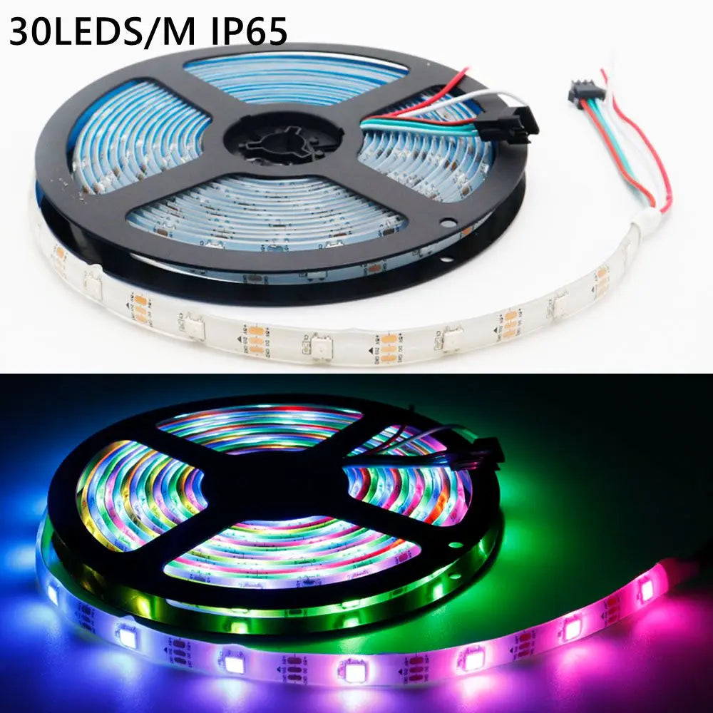 DC5V WS2812B Led Strip Light 30/60/74/96/144 LEDs/m Individually Addressable Smart 5050 RGB WS2812 Pixels Led Light IP30/65/67