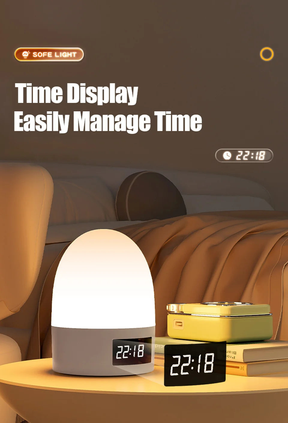 Touch Night Light Rechargeable 3 Color Wireless Baby's Room Bedside Lamp USB LED Night Light Ambient Soft Light For Kids Gift