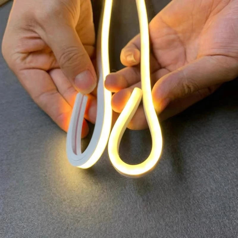 4/6/8/10mm Narrow LED Neon Silicone Tube Rope Lamp Recessed DC12V Flexible Waterproof Diffuser Cabinet Closet Ribbon Strip Light