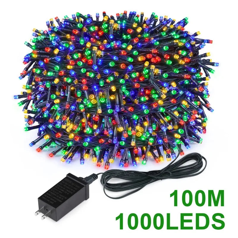 Waterproof LED Christmas Fairy String Lights White Warm RGB Lighting For Curtain Wedding Party Indoor Outdoor Home Decoration