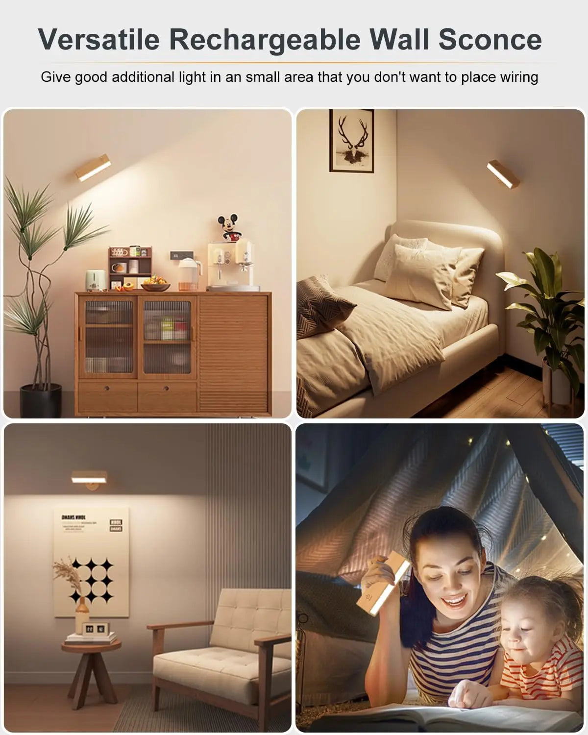Velmora Magnetic Wall Sconce – Ambient Light for Bedside & Calm Living Spaces