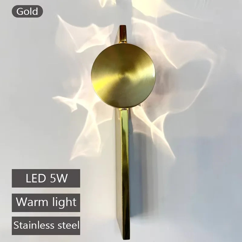Modern LED Wall Light Rotatable Corrugated Wall Lamp Stainless Steel Atmosphere Wall Sconces Hotel Bedroom Bedhead Lights
