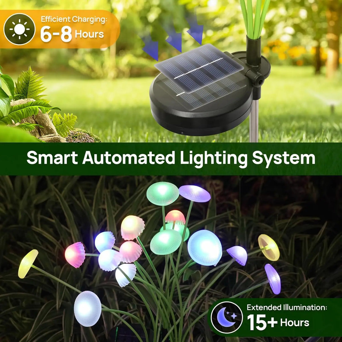 2026 New LED Solar Mushroom Lights Solar Garden Lights Waterproof Decor Yard Patio Pathway Jellyfish for Garden Ambiance