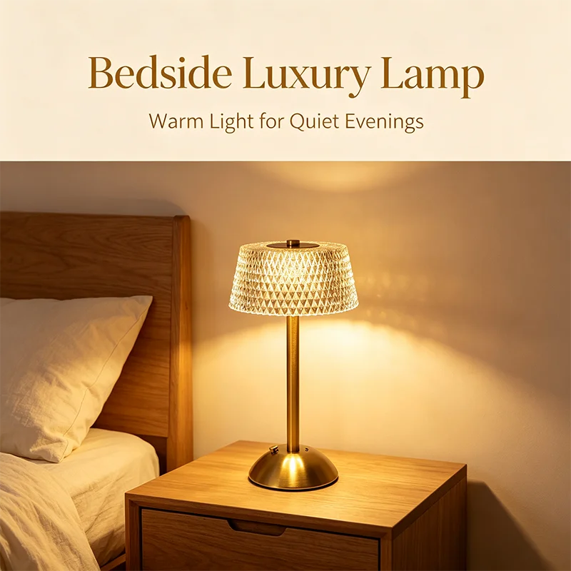 Rechargeable LED Night Light Touch Bedroom Night Lamp Bedroom Study Bedside Atmosphere Decoration Glass LED Table Lamps