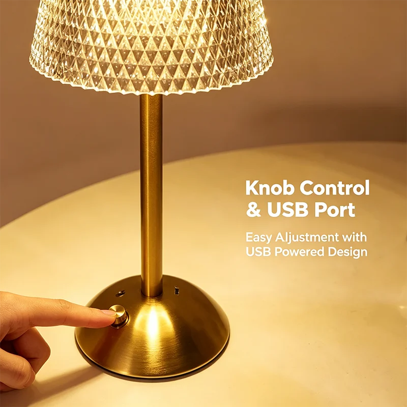 Rechargeable LED Night Light Touch Bedroom Night Lamp Bedroom Study Bedside Atmosphere Decoration Glass LED Table Lamps