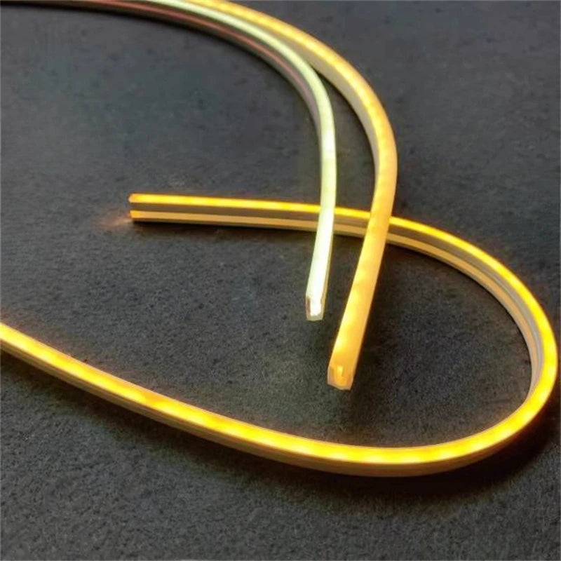 4/6/8/10mm Narrow LED Neon Silicone Tube Rope Lamp Recessed DC12V Flexible Waterproof Diffuser Cabinet Closet Ribbon Strip Light