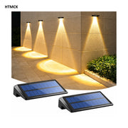 2-Pack Solar Fence Wall Lights, 4 LED Waterproof Outdoor Deck Lamp, Landscape Lighting for Yard, Pathway, Fence Post Decoration
