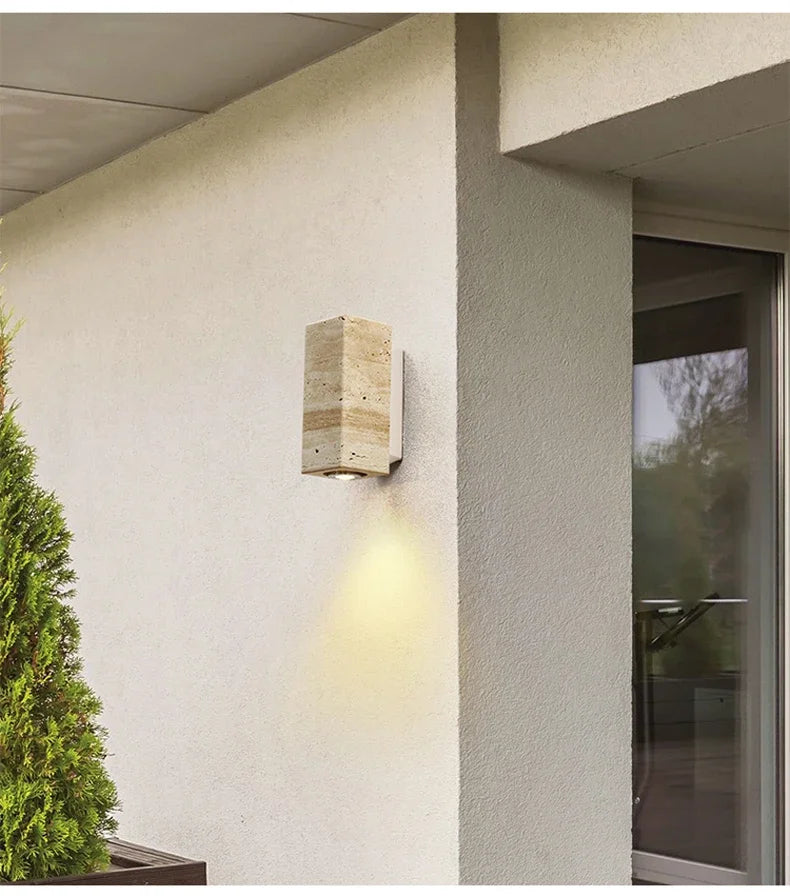 Niva Travertine Wall Light – Quiet Warmth for Bedside & Bedroom