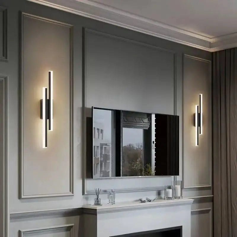 LED Wall Lamp Bedroom Wall Sconces Copper Line Pipe Acrylic Lampshade Indoor Lighting for Living Room Corridor Light Fixture