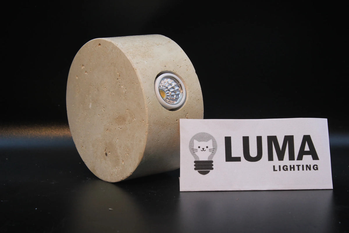 Luma Wabi-Sabi Yellow Travertine Wall Light, Natural Stone LED Wall Sconce Lamp For Bedroom Bedside Aisle Stair Restaurant
