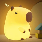 Cute Capybara Night Light Cute Cartoon Silicone Creative Bedside Sleep Night Lamp Room Decor Birthday Christmas Gift