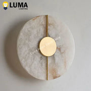 Modern Luxury Creative Natural Marble Copper Wall Light - Alabaster Marble Wall Sconce for Bedroom Bedside Living Room Aisle