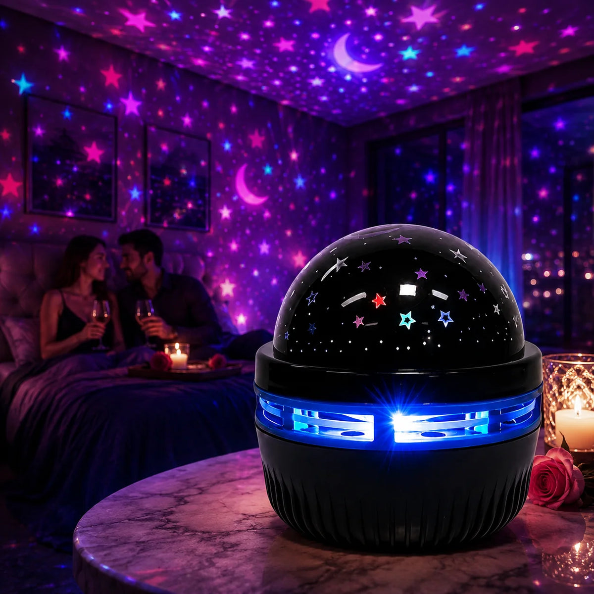 Starry Sky Projector Lamp RGB Galaxy Light Moon Star LED Night Lamp USB Ambient Light Bedroom Home Party Decoration