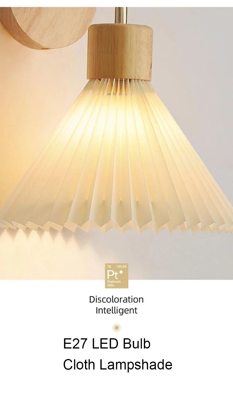 Nordic LED Wall Lamp Modern Wood Wall Light Indoor Lighting Room Decor Sconces For Bedside Bedroom Living Room Hotel E27 Bulb