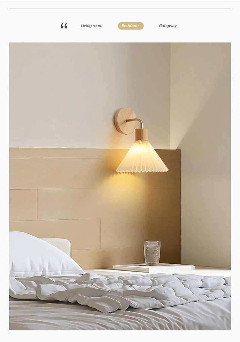 Nordic LED Wall Lamp Modern Wood Wall Light Indoor Lighting Room Decor Sconces For Bedside Bedroom Living Room Hotel E27 Bulb