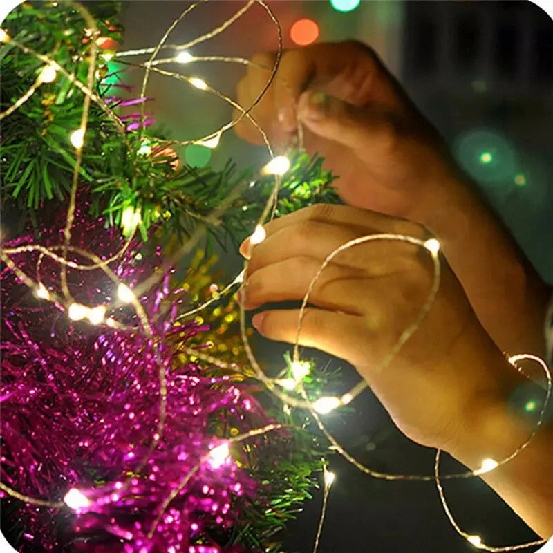 1Pack Fairy Light String Led Copper Wire String Light 1/2/3/5/10M Battery Powered For Bedroom Garden Party Wedding Decoration
