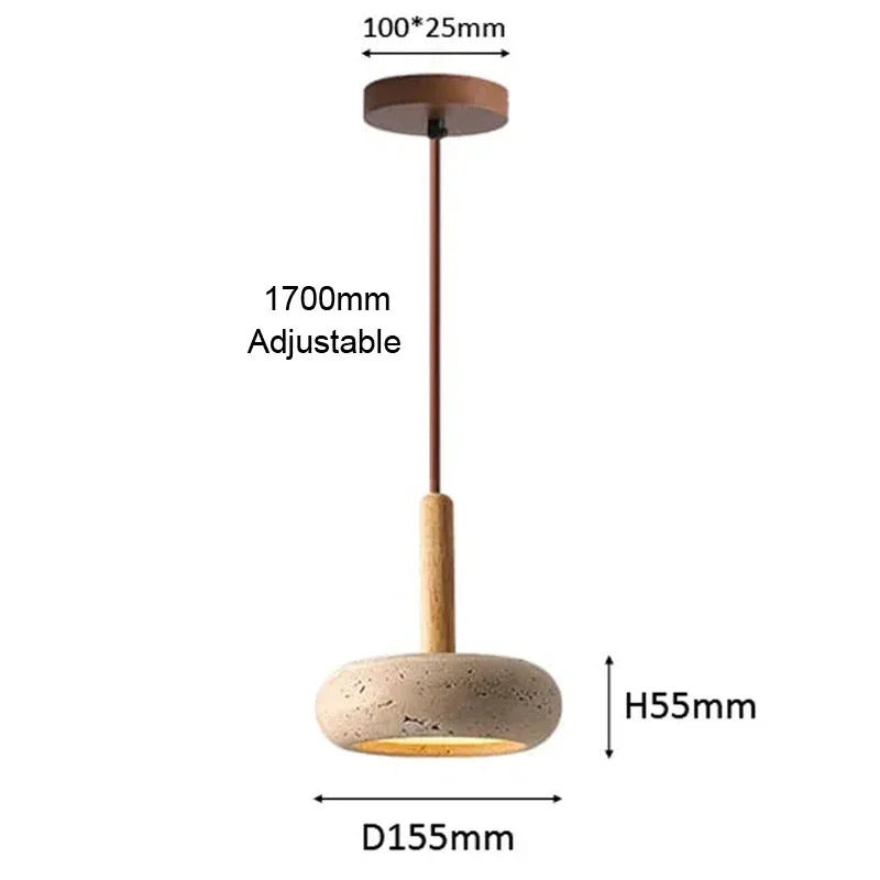 2024 New Hot Selling Pendant Lamps Wabi Sabi Circular Yellow Stone Commercial Home Decoration Restaurant Room LED Droplight