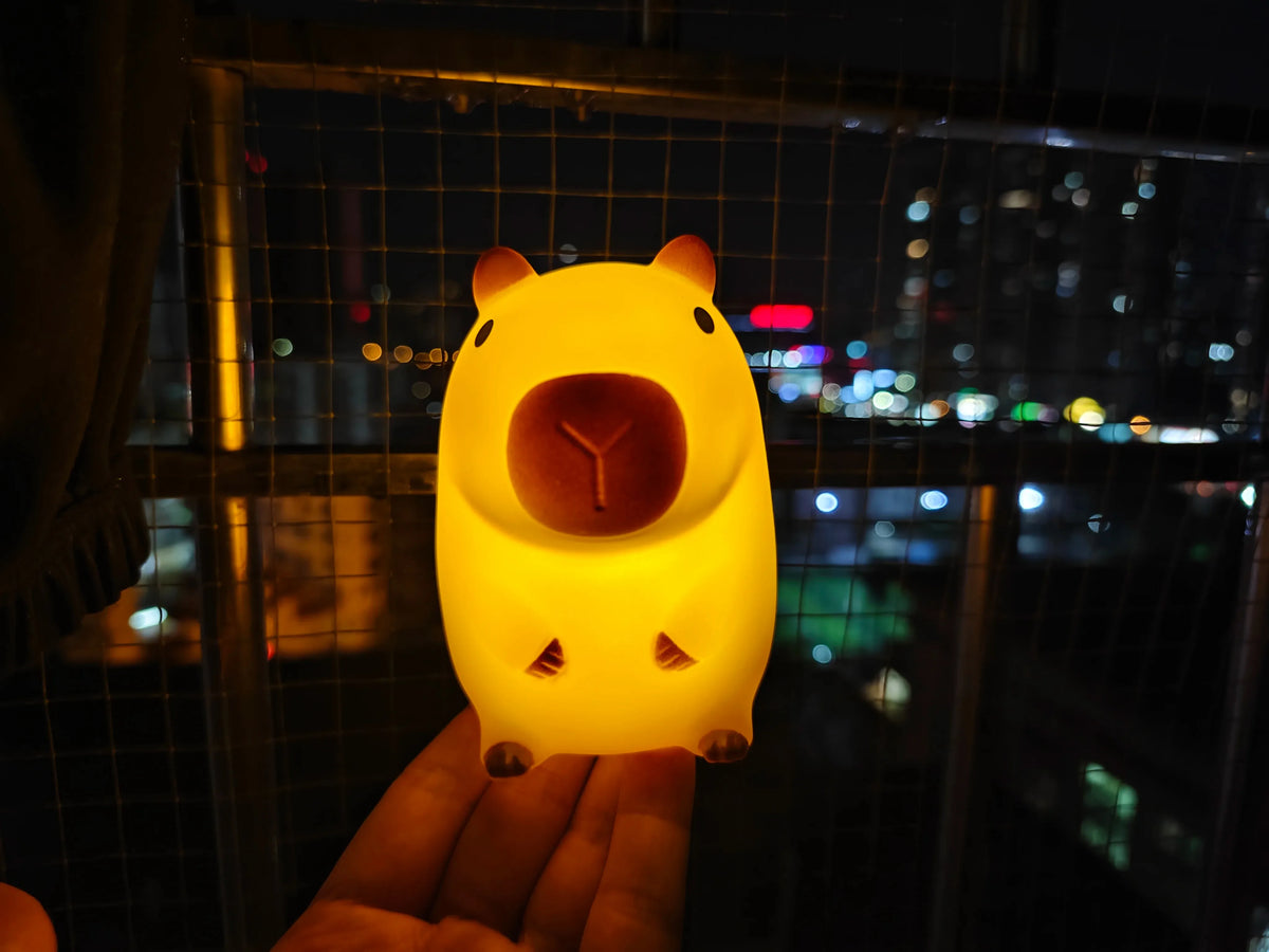 Cute Pet Capybara Night Light Cartoon Silicone Creative Bedside Sleep Night Lamp For Room Decor Birthday Gift Clearance Sale
