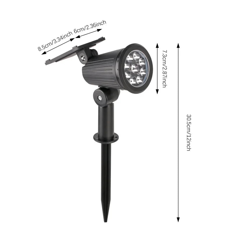 9 LED Solar Spot Light Outdoor Waterproof Spotlights Solar Garden Lights Landscape Lighting Decoration Pathway Lawn Lamp