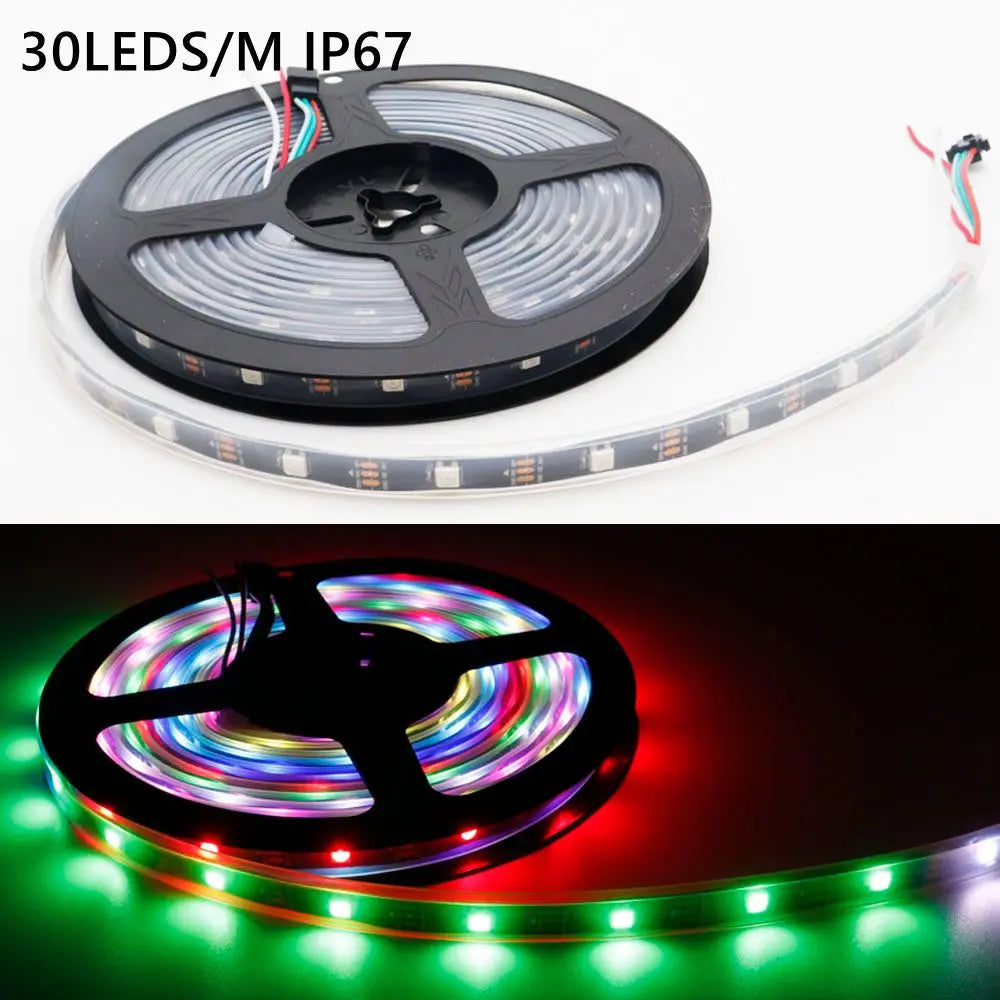 DC5V WS2812B Led Strip Light 30/60/74/96/144 LEDs/m Individually Addressable Smart 5050 RGB WS2812 Pixels Led Light IP30/65/67