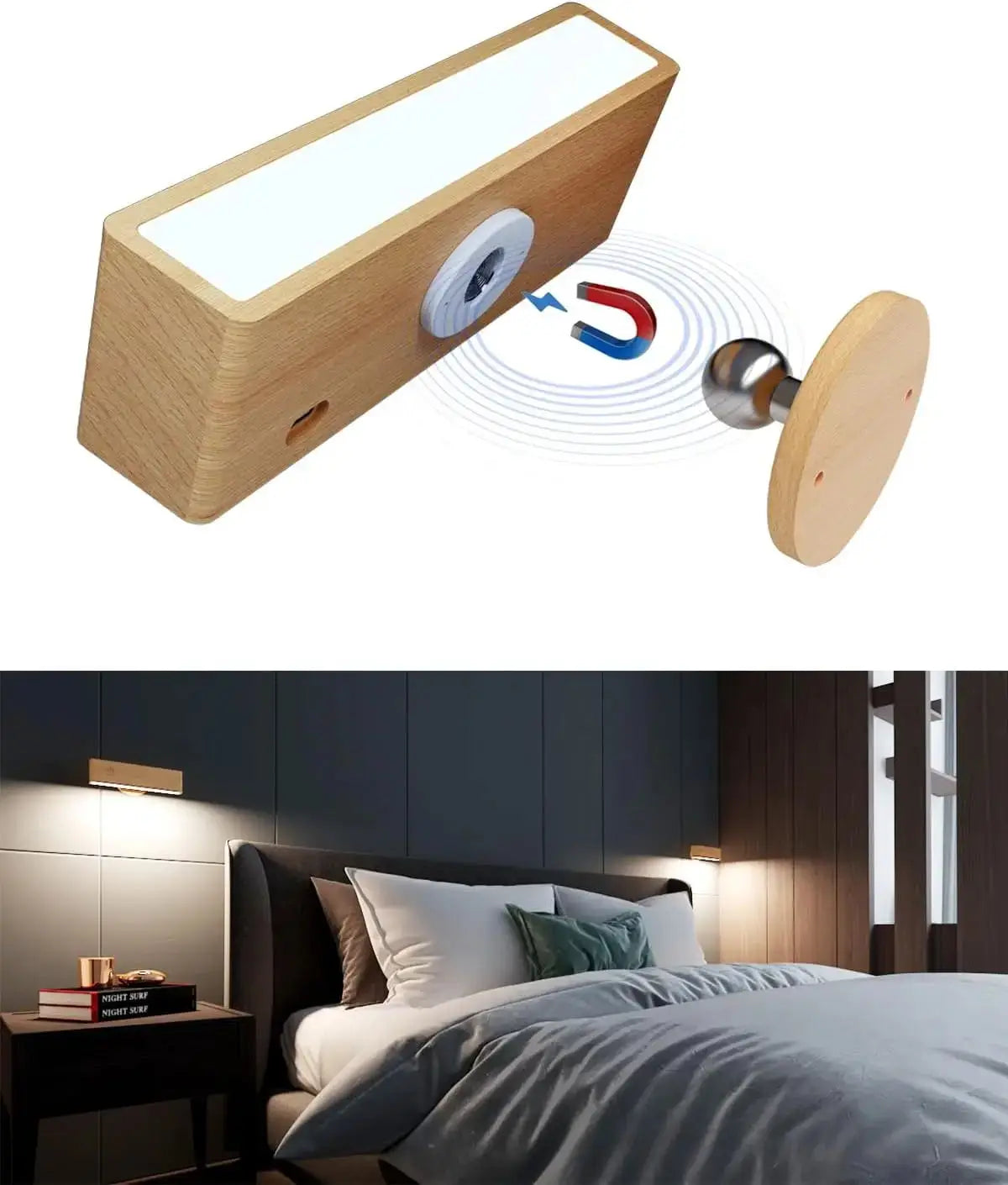 Velmora Magnetic Wall Sconce – Ambient Light for Bedside & Calm Living Spaces