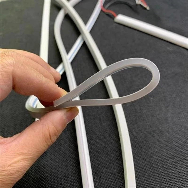 4/6/8/10mm Narrow LED Neon Silicone Tube Rope Lamp Recessed DC12V Flexible Waterproof Diffuser Cabinet Closet Ribbon Strip Light