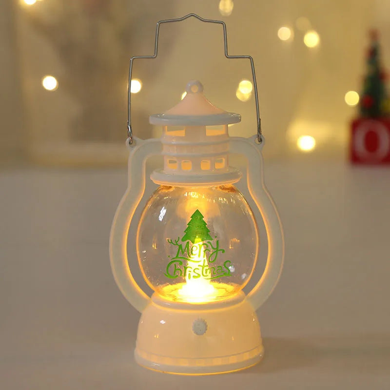 Portable LED Christmas Santa Claus Snowman Lanterns Indoor Decor Lights Battery Powered for Home Xmas New Year Navidad Ornaments